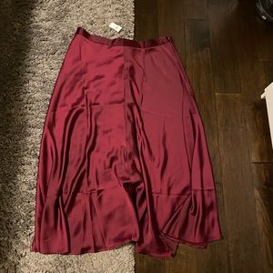 Banana Republic Factory Satin Slip Skirt Size 18 Burgundy